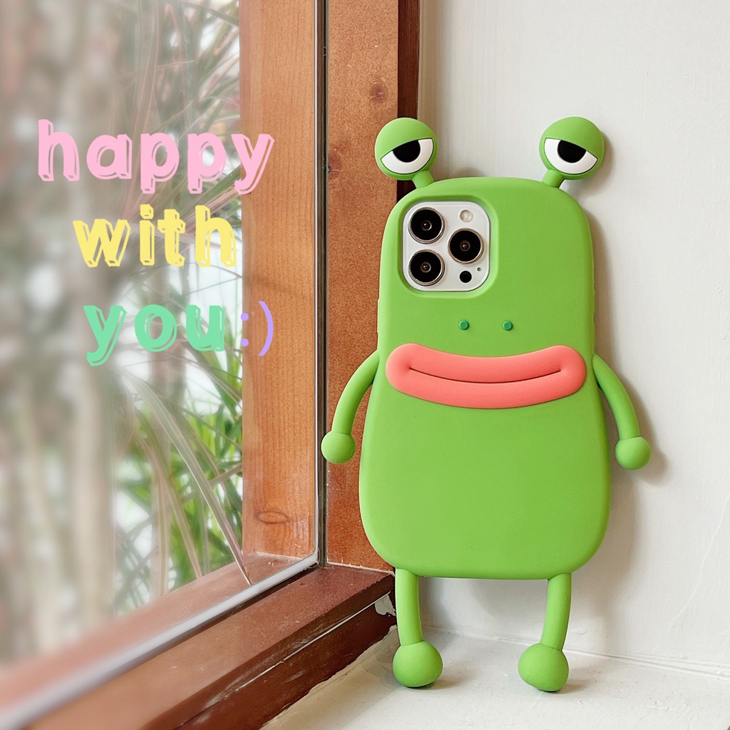 Ốp Điện Thoại Silicon Hình Ếch 3d Cho iphone 11 12 13 14 15 pro max xr x xs 7 8 6 6s plus max mini