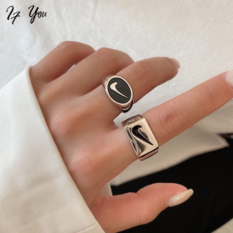 Nhẫn AY thiết kế đơn giản phong cách hiphop cho nam nữ