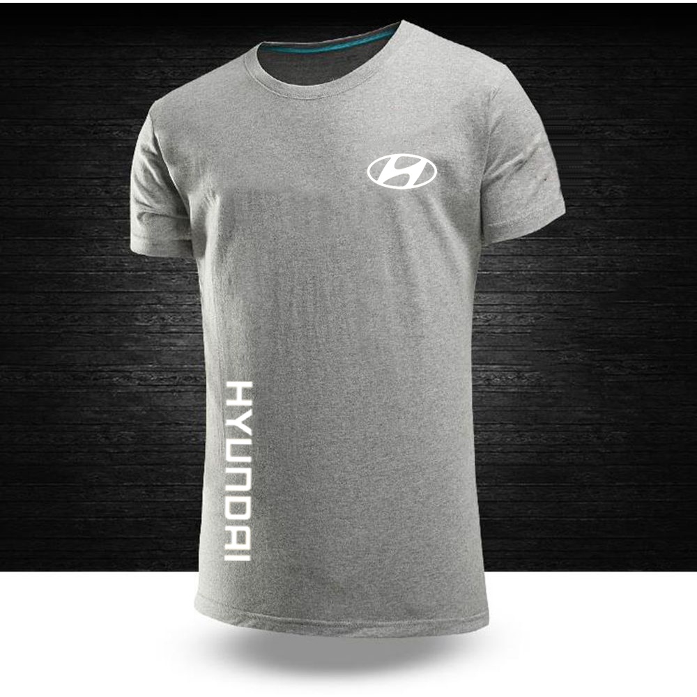 Mới Áo Thun Cotton Tay Ngắn In Logo Xe Hơi Hyundai Thời Trang Mùa Hè Cho Nam Và Nữ