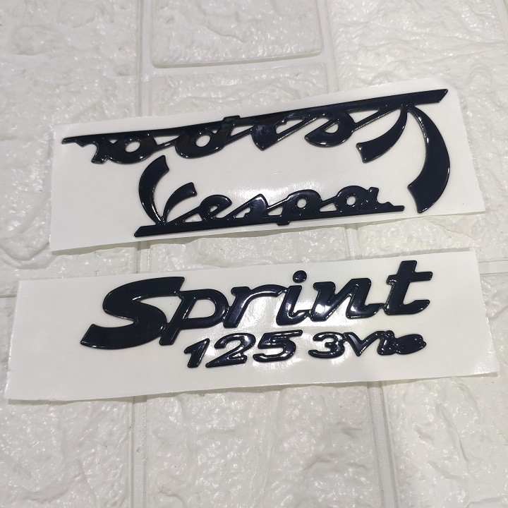 Tem nổi, Decal chữ Vespa Sprint 125 3v ie dán xe như mới - B2906