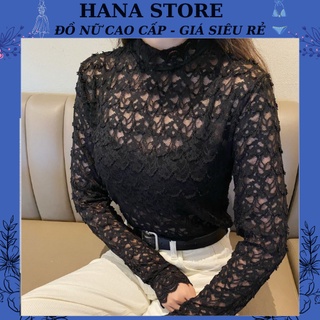 Áo dài tay xuyên thấu sexy, ren tầng tay dài nữ, đồ nữ ren kiểu dài tay xuyên thấu dạng vảy cá cho nữ