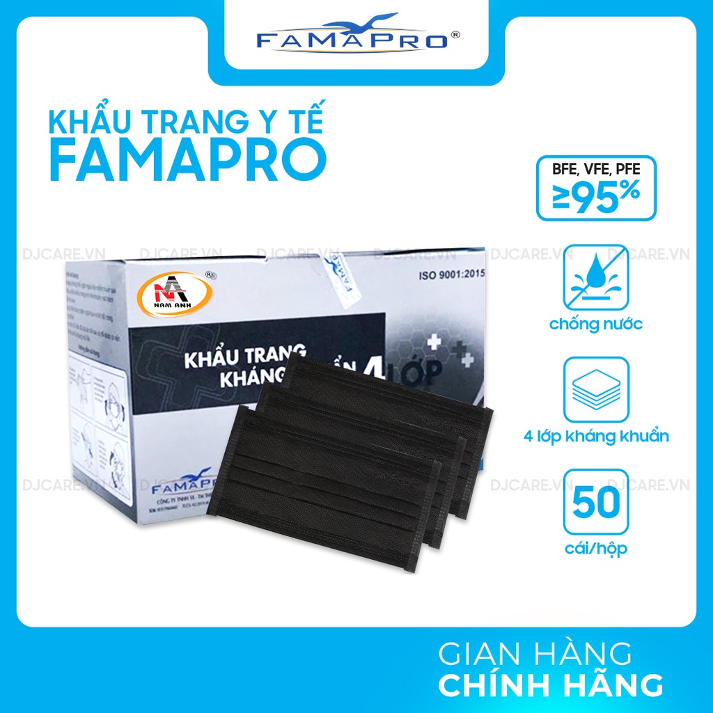 [FAMAPRO CÔ GÁI- HỘP 50 CÁI] Khẩu trang y tế 4 lớp kháng khuẩn Famapro