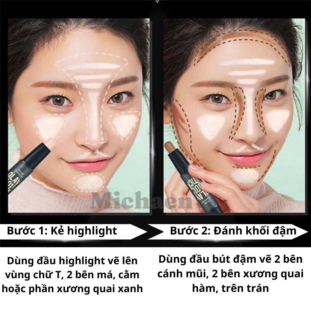 Bút tạo khối 2 đầu kem che khuyết điểm Lameila Contour and Highlight Stick
