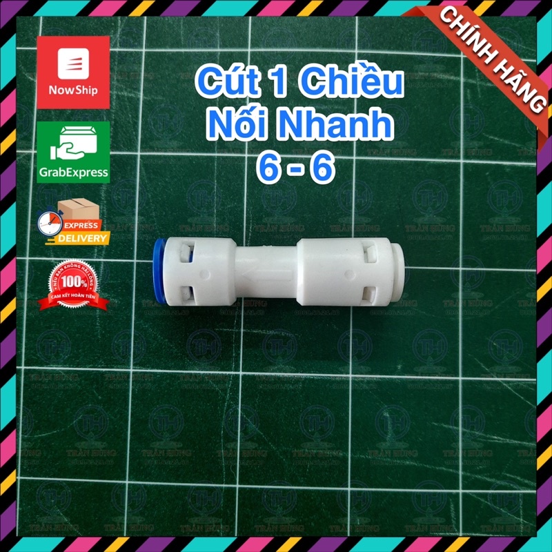 CÚT 1 CHIỀU NỐI NHANH 6-6  ⚡️ XẢ KHO ⚡️ -  VAN 1 CHIỀU LỌC NƯỚC NỐI 2 ĐẦU DÂY 6 - LINH KIỆN LỌC NƯỚC