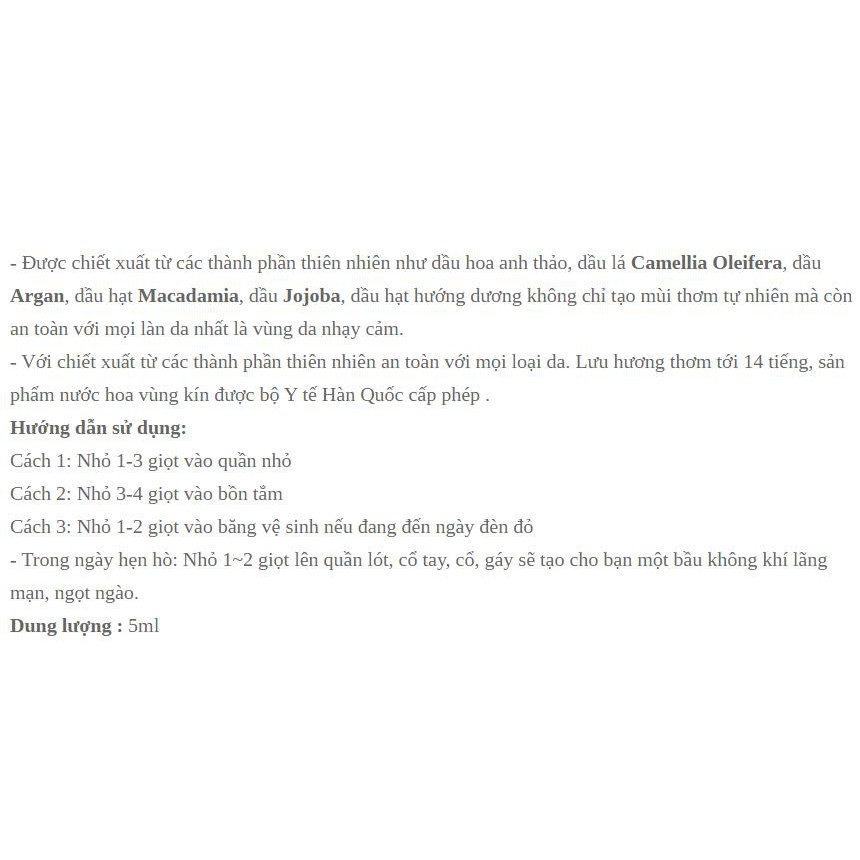 Nước Hoa Vùng Kín 📌Có Che Tên SP📌 làm sạch, loại bỏ mùi, mang lại hương thơm dịu nhẹ | Thế Giới Skin Care