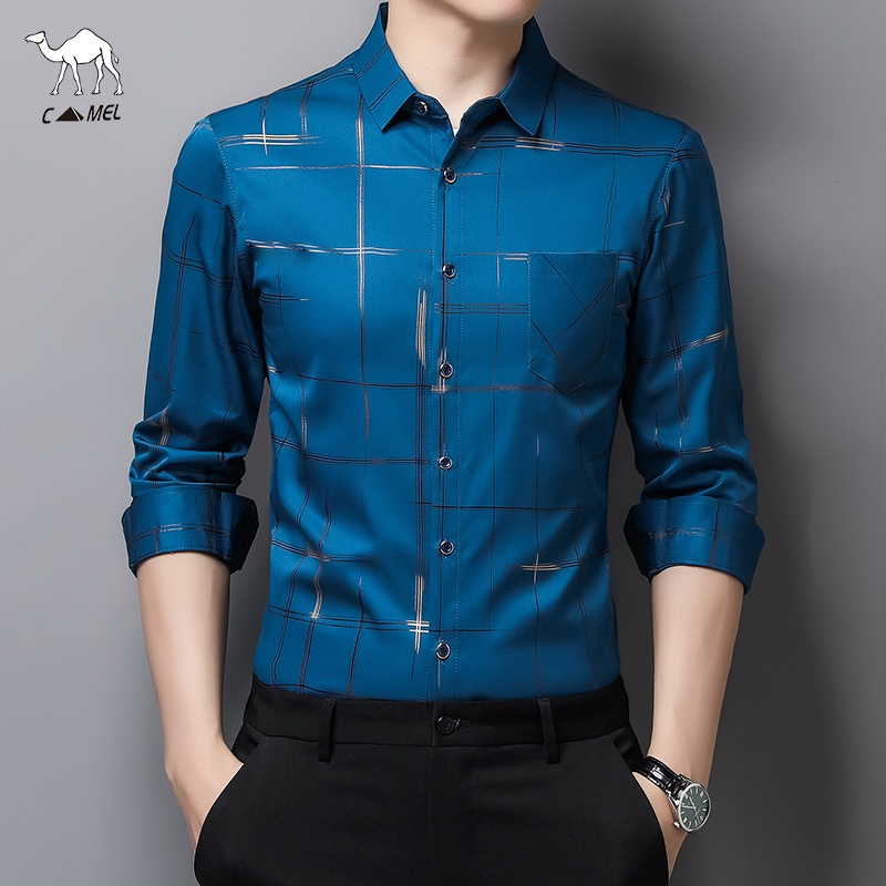 Áo Sơ Mi Dài Tay Họa Tiết Sọc Caro Thiết Kế Mới Cao Cấp Thời Trang Công Sở Cho Nam