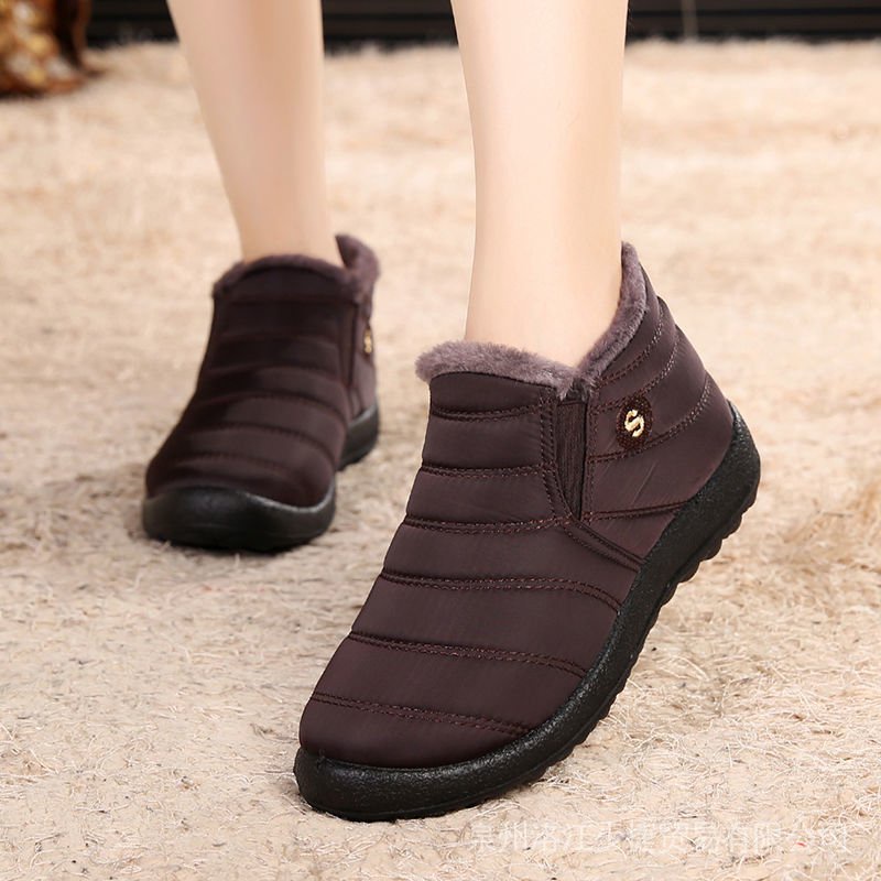 Giày vải cotton chống trượt không thấm nước ấm áp thời trang mùa đông cho nữ