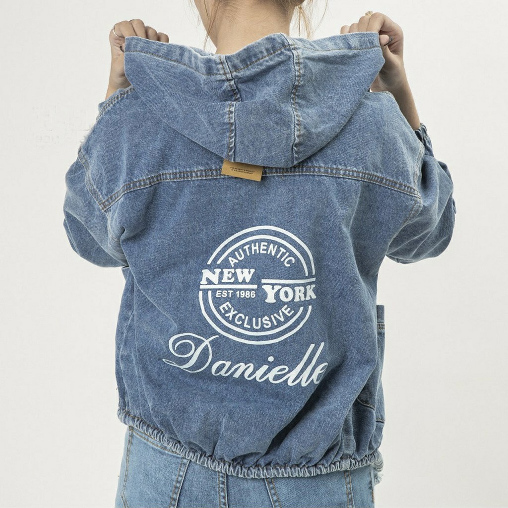Áo khoác jeans nữ có túi lớn và mũ jean tuyệt đẹp size 40-62kg