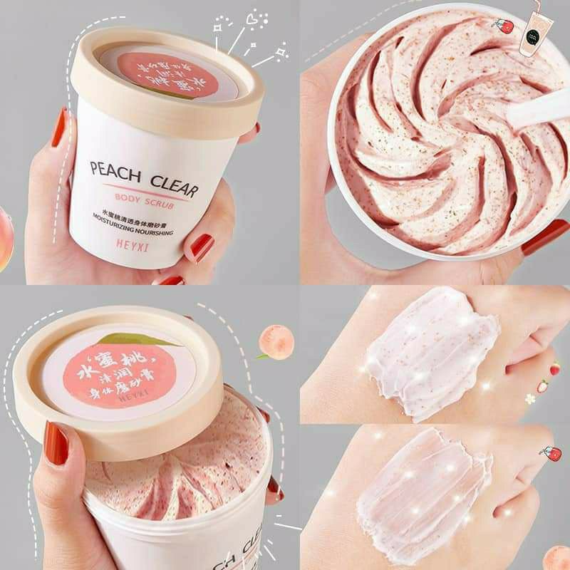 Tẩy da chết Đào toàn thân HEYXI Peach Clear Body Scrub Moisturizing Nourishing | WebRaoVat - webraovat.net.vn