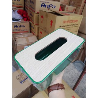 Hộp đựng khăn giấy close up nắp gỗ