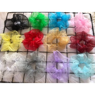 Cột tóc Scrunchies lưới màu(có may theo yêu cầu)