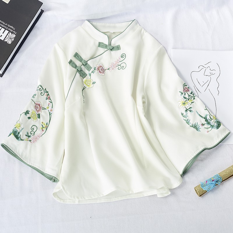 [ORDER] Áo kiểu hán phục, cổ trang họa tiết thêu hoa có size