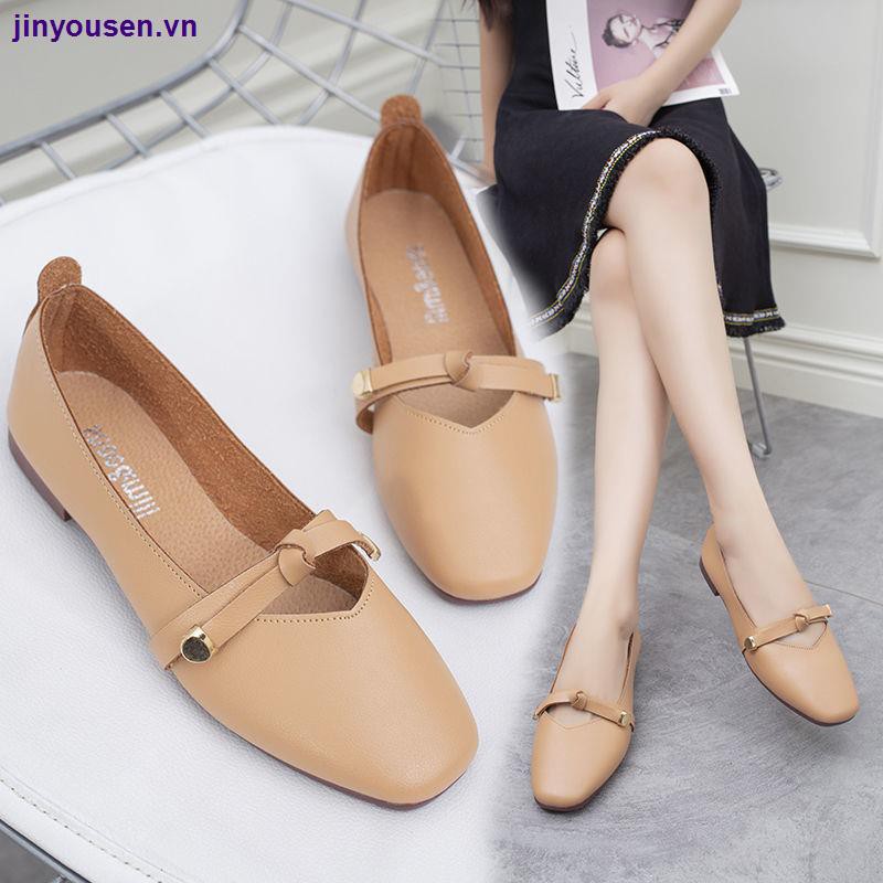 Giày búp bê mũi vuông size lớn 35-43 phong cách nhật bản thời trang xuân thu cho nữ