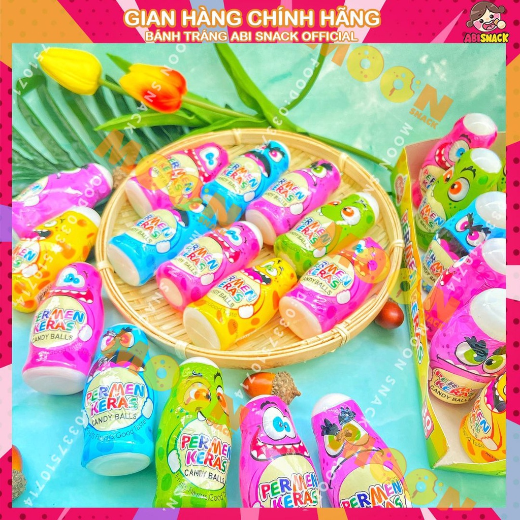 Kẹo cứng viên hủ hình quái vật Candy Ball PERMEN KERAS hương trái cây tổng hợp