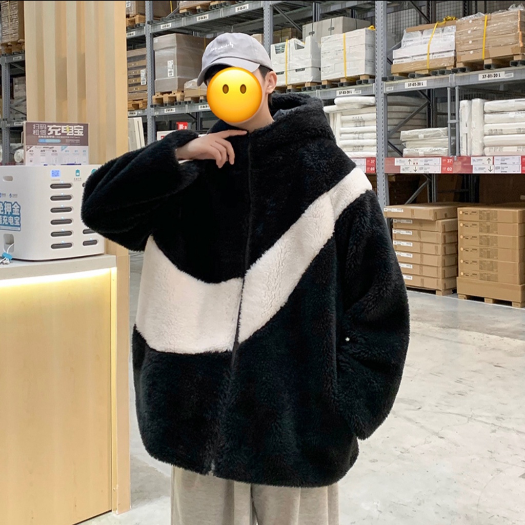 Áo Khoác Lông Dấu Phẩy ❤ Áo Hoodie Lông Cừu Dày Dặn Dáng Rộng Nam Nữ NVA171