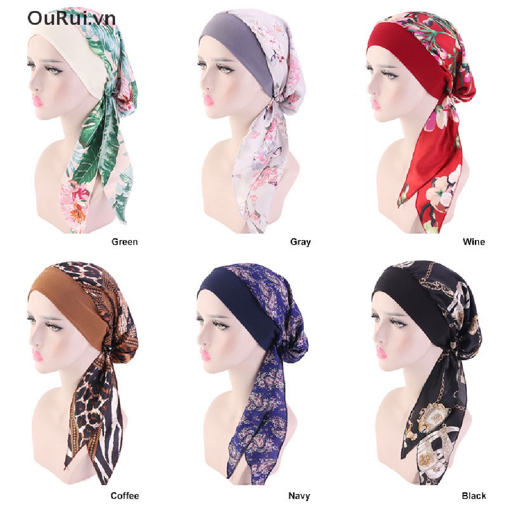 Khăn choàng đầu dạng mũ turban không buộc sẵn dành cho phụ nữ rụng tóc ung thư mới