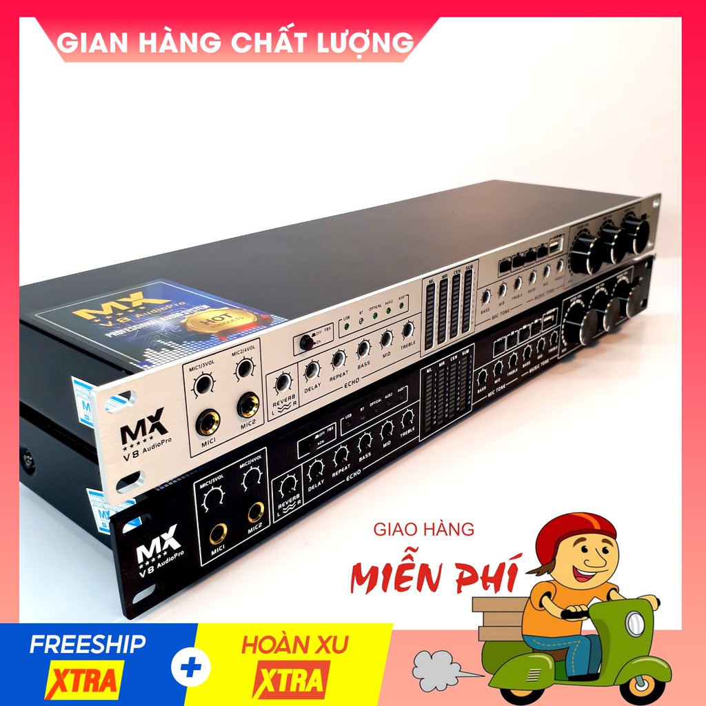 Vang cơ MX V8 Audio Pro Karaoke giá rẻ chống hú bảo hành 2 năm lỗi năm đổi mới