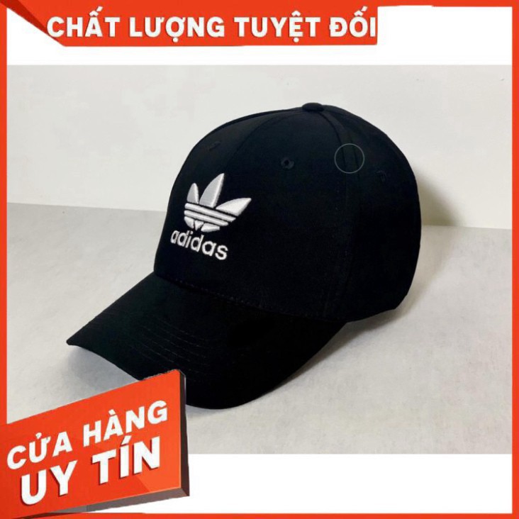 Nón kết lưỡi trai Mũ Adidas đen logo thêu trắng dành cho nam nữ Free size [ FULL BOX ] Đẹp