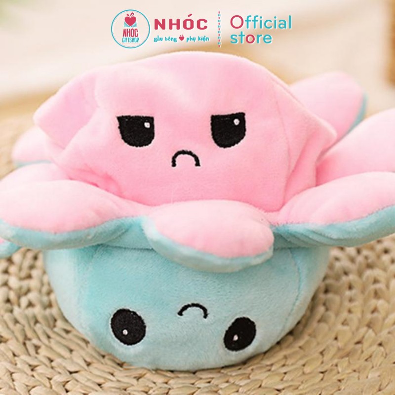 Gấu Bông Bạch Tuộc Hai Mặt Cảm Xúc Lông Mịn Cao Cấp (Nhiều màu lựa chọn) - Nhóc Giftshop