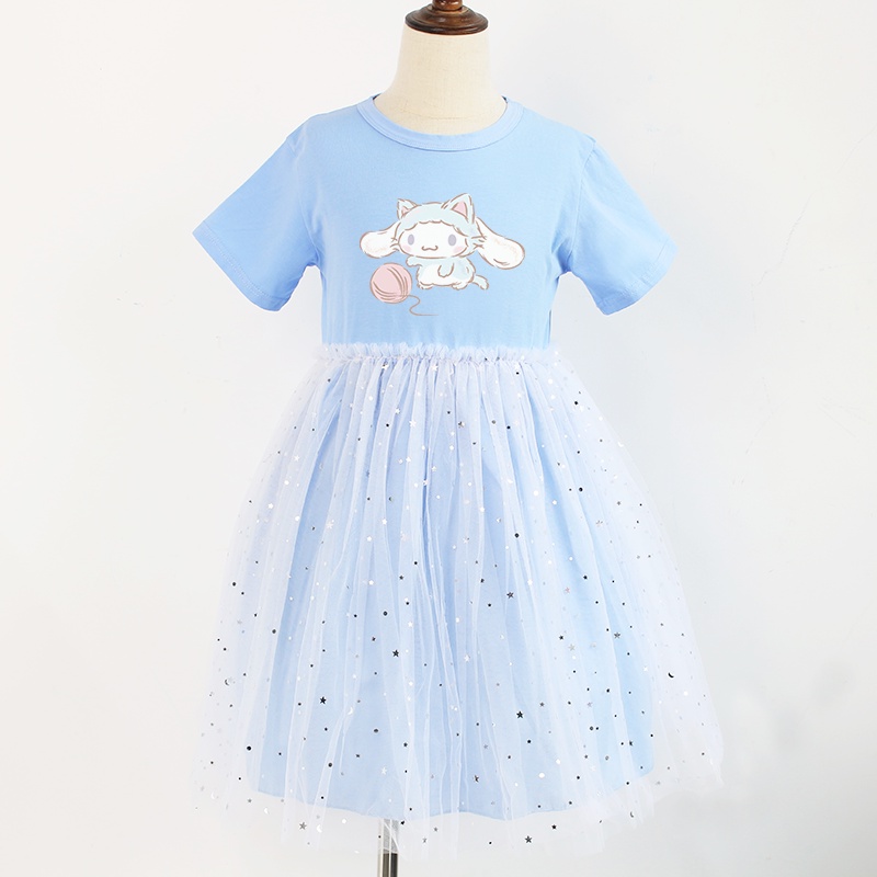 Đầm Công Chúa Thời Trang Năm 2021 Bằng Vải Cotton Đính Sequin Lấp Lánh Dễ Thương Cho Bé Gái (3-8 Tuổi)
