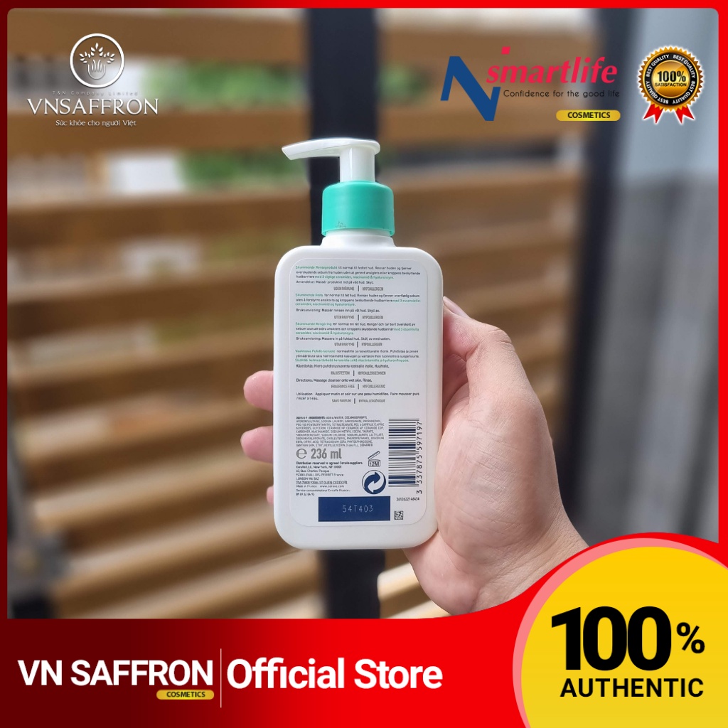Sữa rửa mặt Cerave Foaming Facial Cleanser bản Mỹ và Pháp Cerave da dầu & Da Khô các size 236ml - 355ml - 473ml | BigBuy360 - bigbuy360.vn
