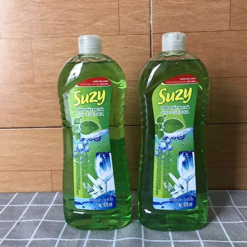 Nước rửa bát Suzy 1000ml tinh chất bạc hà