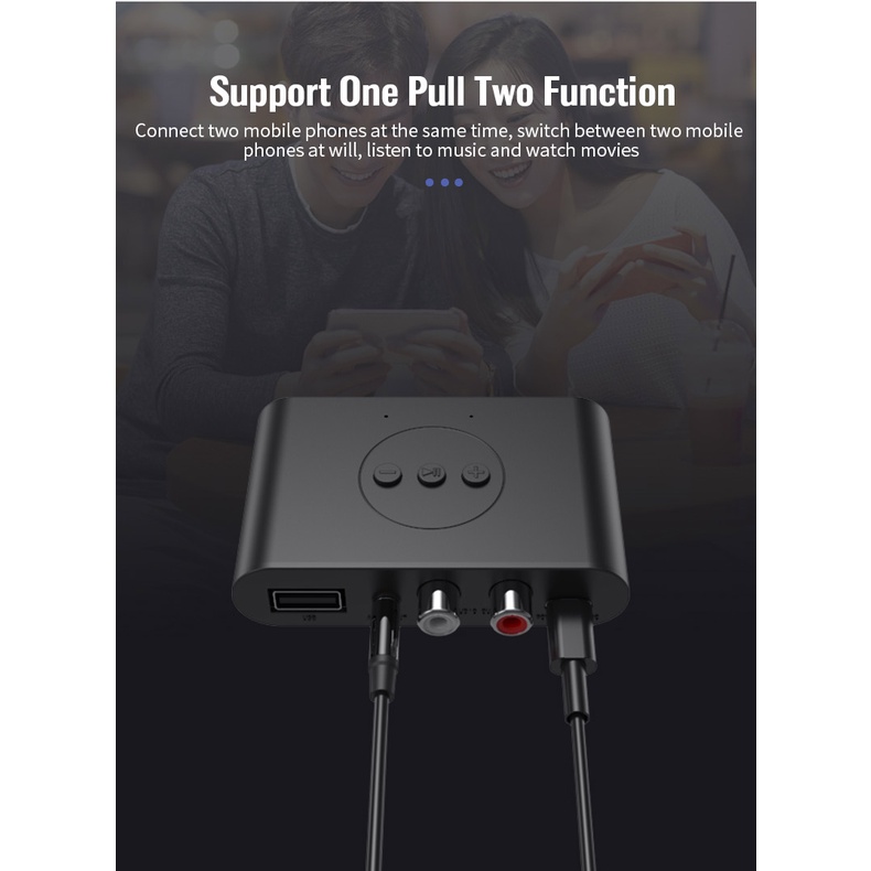 Bộ Thiết Bị Nhận Tín Hiệu Âm Thanh Bluetooth 5.0 RCA 3.5mm 3.5 AUX Không Dây Kèm Mic Cho Loa Xe Hơi