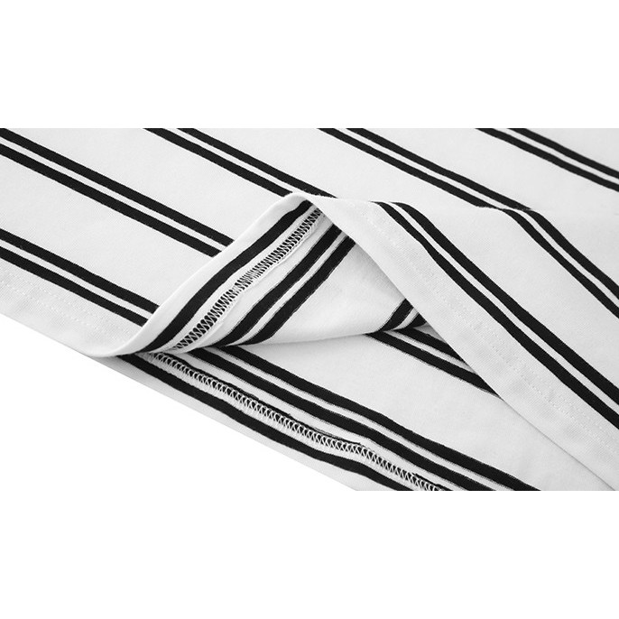 Áo polo kẻ sọc trắng đen tay dài - ẢNH THẬT | BigBuy360 - bigbuy360.vn