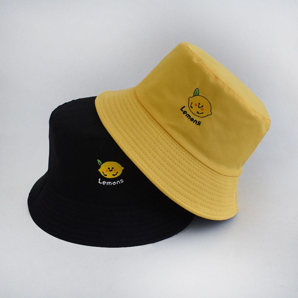 Nón Bucket Thêu Hình Trái Cây Phong Cách Hip Hop Cho Nam Nữ