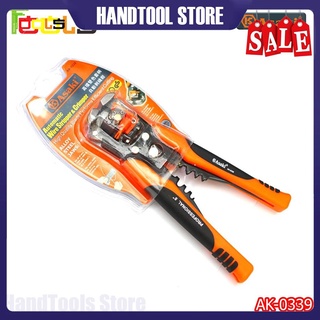 Kìm tuốt dây điện, bấm cos đa năng, tự động Asaki AK-0339 (10AW – 24AW) (0.2mm2 – 6mm2)