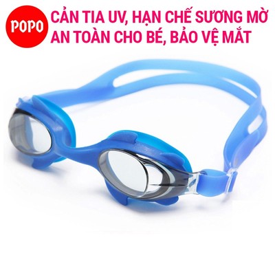 Kính bơi trẻ em POPO 1580, mắt trong chống tia UV, sương mờ, dây đeo điều chỉnh