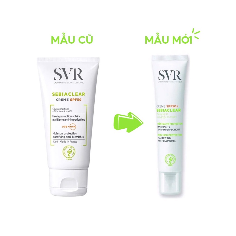 Kem Chống Nắng Giảm Mụn Không Nhờn Rít SVR Sebiaclear Crème SPF50 50ml
