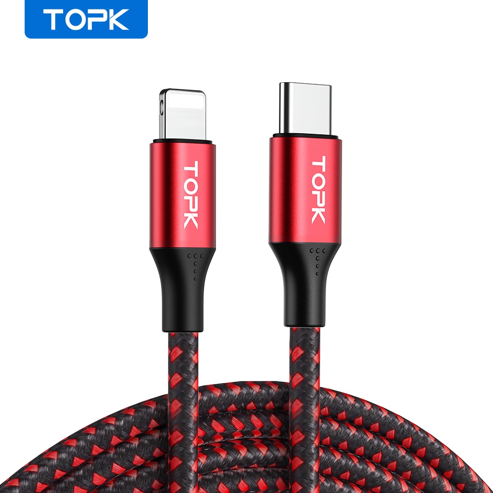 TOPK Cáp Sạc Nhanh Cổng USB Type C Cho iPhone 6 7 8 11 X XS