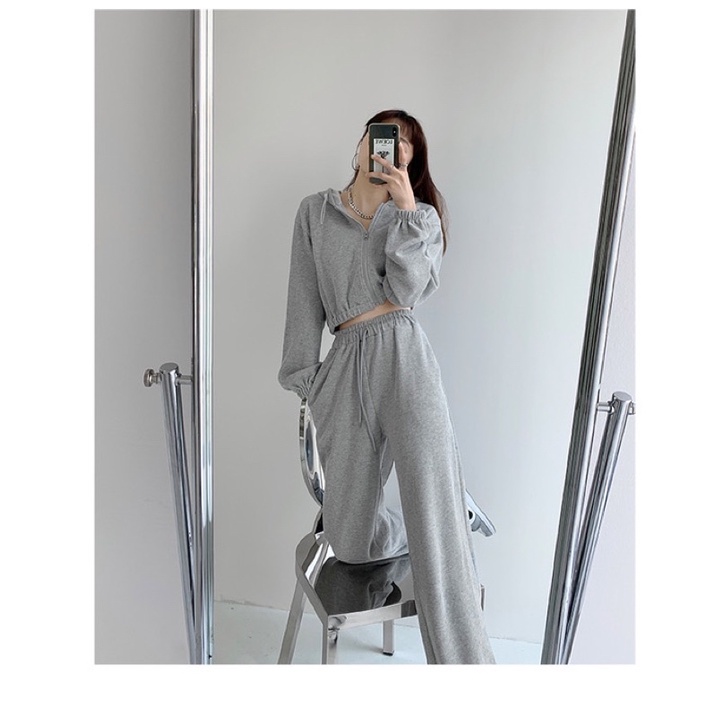 Set nỉ crotop trơn màu