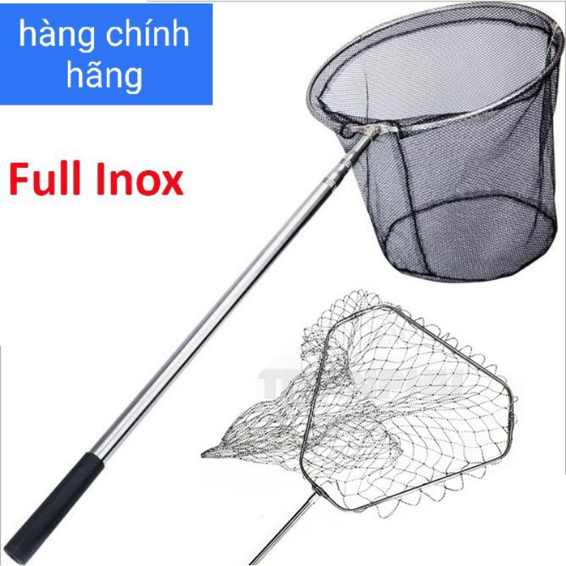 Vợt cá inox vành tròn,vành lục giác