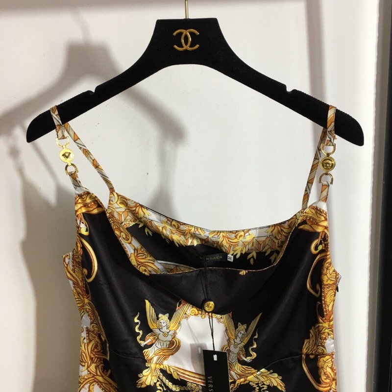 Áo hai dây mẫu mới dây mảnh gợi cảm cho nữ logo thương hiệu Versace cao cấp