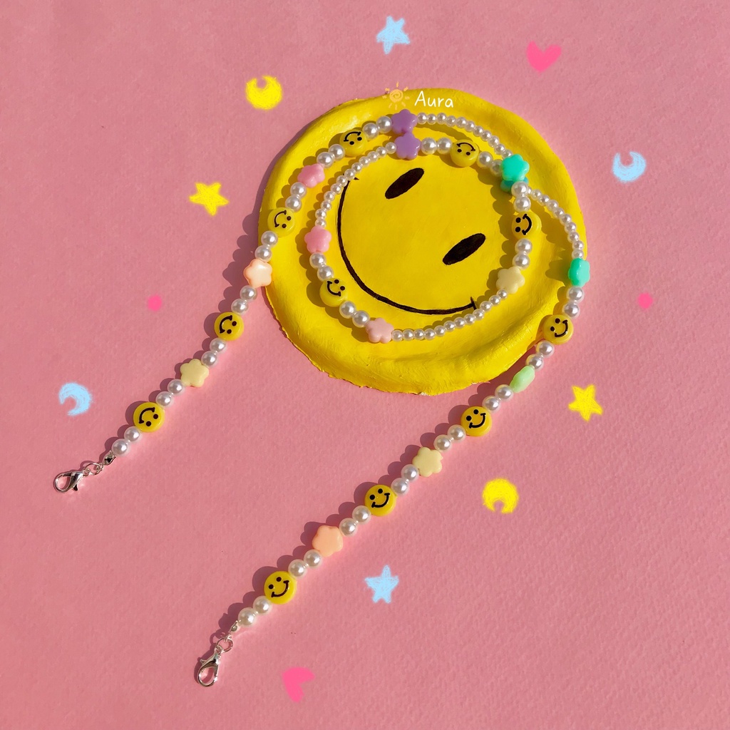 Dây đeo khẩu trang Mặt cười Smile cute Handmade bởi Aura
