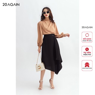 [Nhập WABR152 giảm 10% đơn 250K]Chân váy dài vạt lệch 20AAGAIN, thiết kế tà bung đính cúc thanh lịch JXA1123