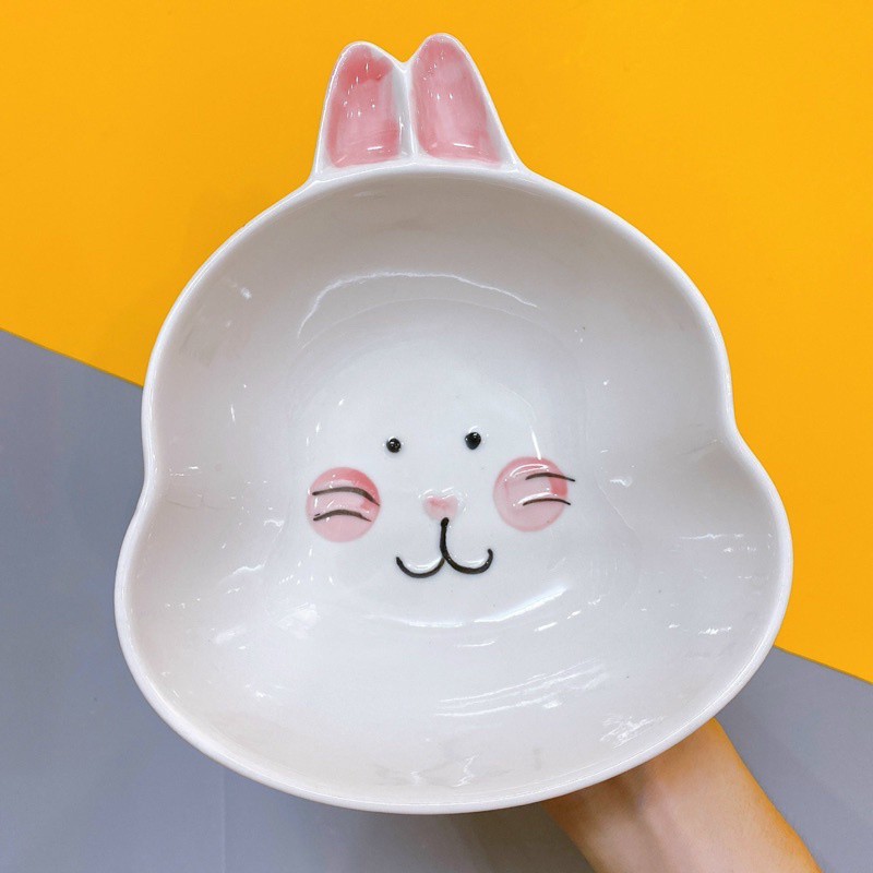 Bát Ăn Dặm Cho Bé Hình Thỏ Trắng Dễ Thương, Chén Ăn Dặm Kiểu Nhật Cao Cấp