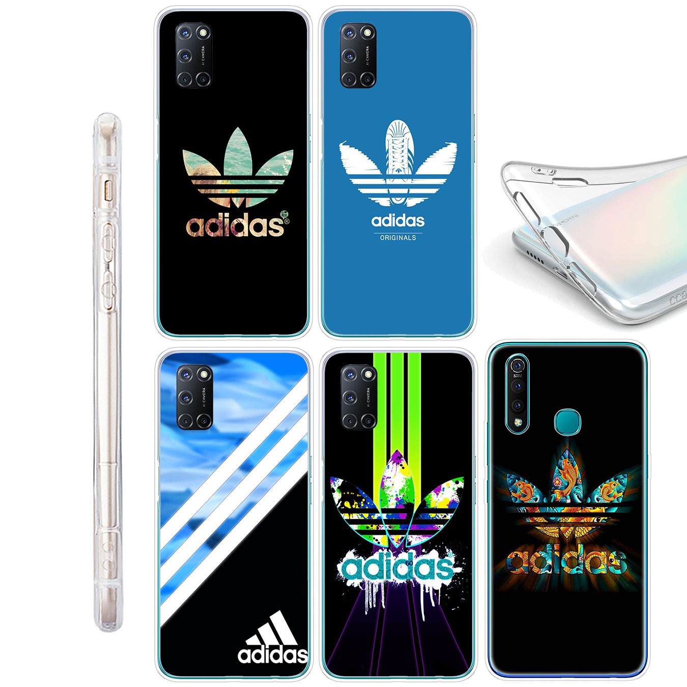 Ốp lưng silicon họa tiết logo Adidas cho Samsung Galaxy A71 A70 M20 A6 Plus A7 A8 A9 2018 A6+ S7 Edge