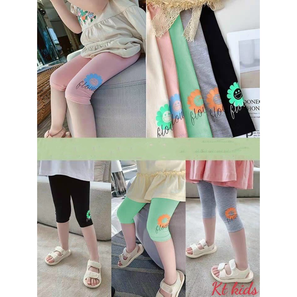 Lyvyshop - (Cotton SG chính phẩm) Quần legging lửng siêu dễ thương cho bé 09-23kg