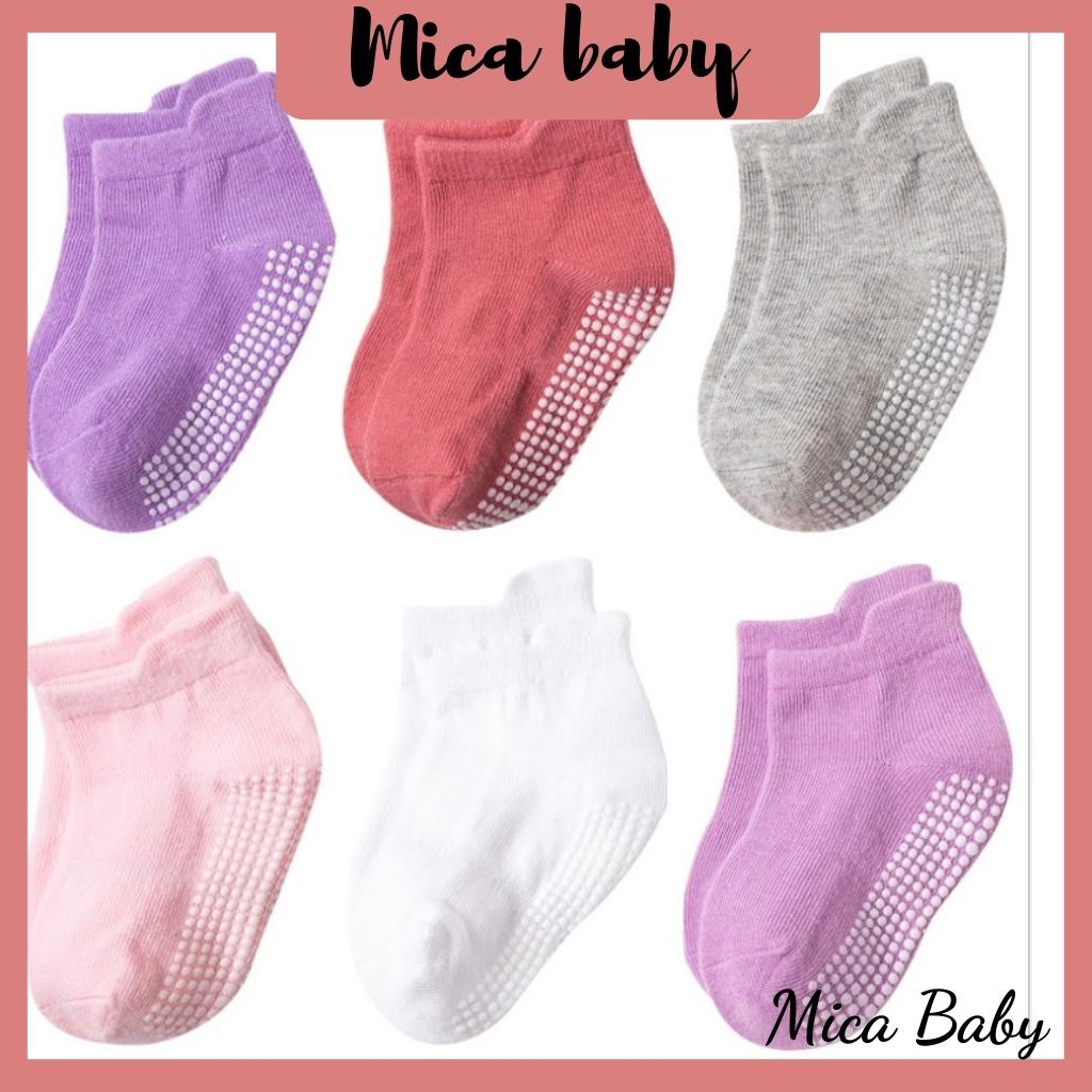 Set 6 đôi tất trơn chống trượt cho bé Mica baby T16