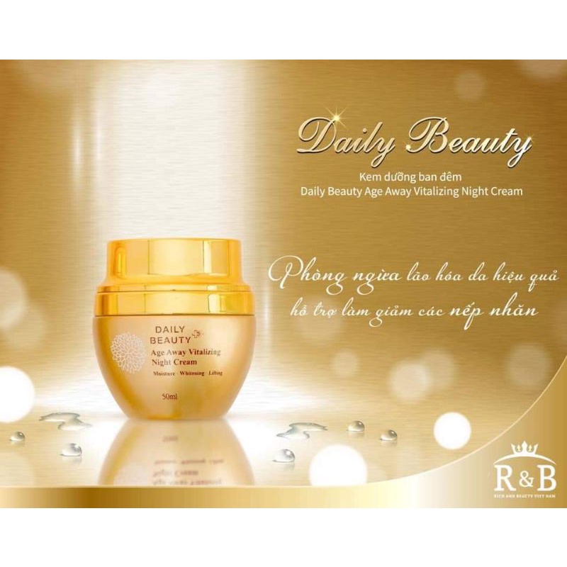 Kem dưỡng ban đêm Daily Beauty Age Away Vitalizing Night Cream dưỡng ẩm, ngăn ngừa lão hóa,  giảm nám tàn nhang. | BigBuy360 - bigbuy360.vn