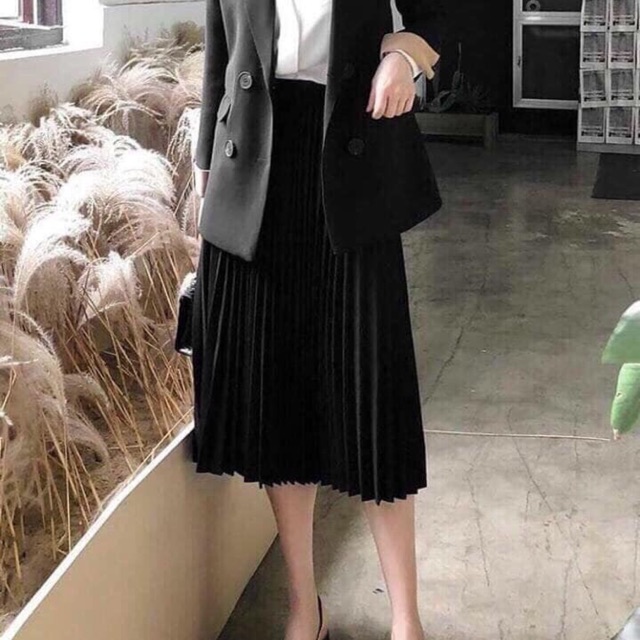 CHÂN VÁY DÀI XẾP LY CHẤT ĐẸP