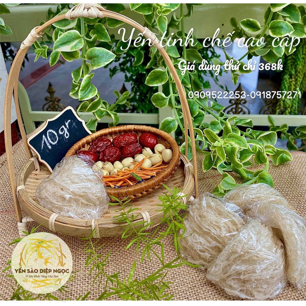 [10gr] Yến tinh chế cao cấp nguyên tổ + quà (4 loại nguyên liệu chưng kèm)