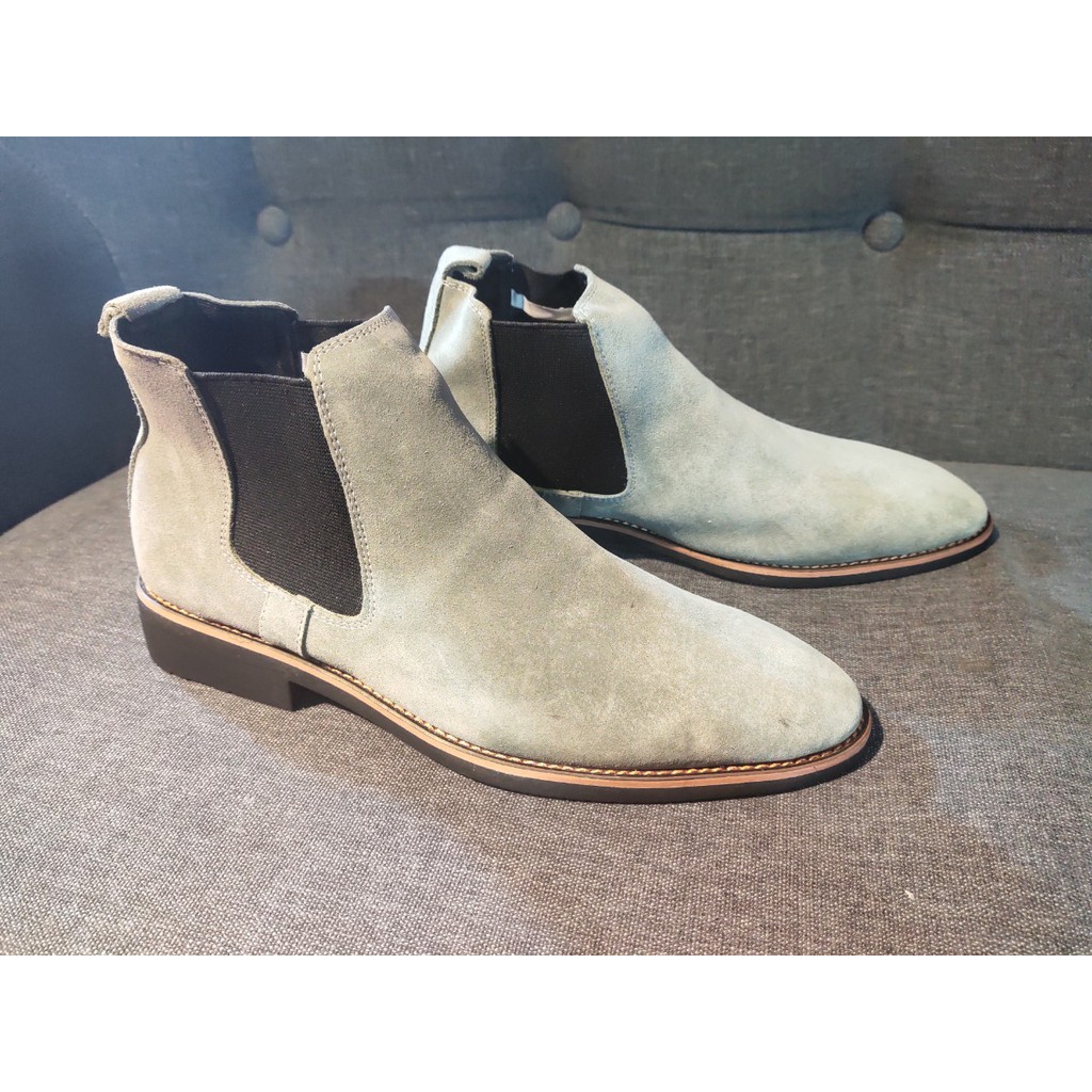 Giày chelsea boot nam da bò lộn nguyên tấm nhập khẩu 2h-58