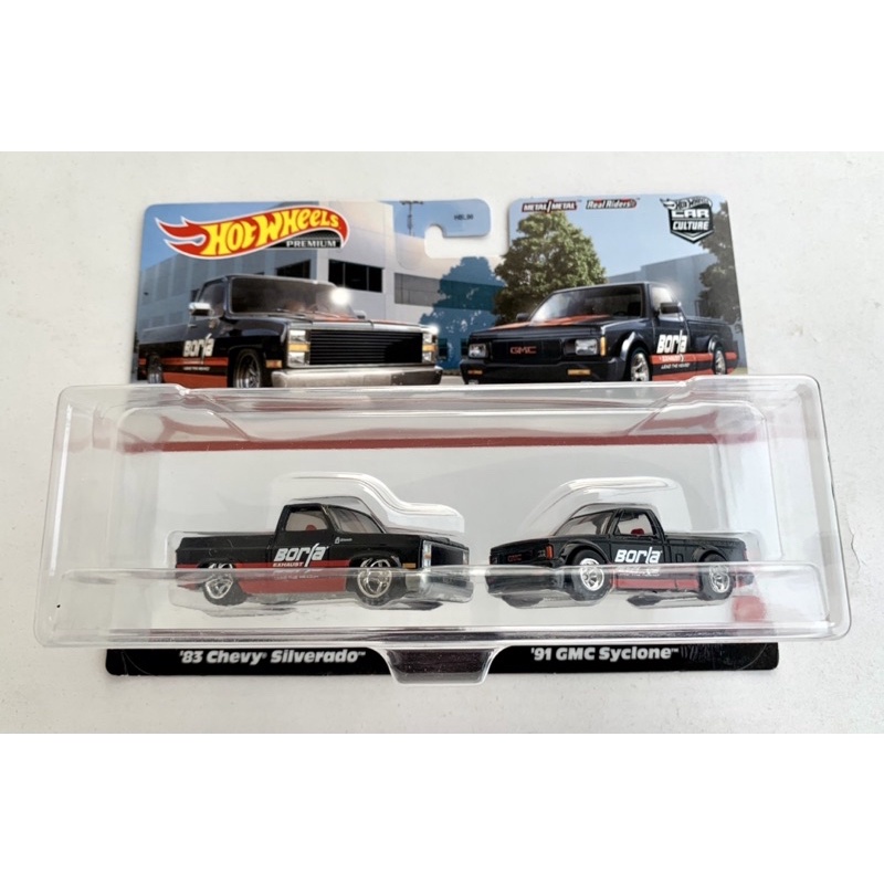 Hot Wheels Bộ 2 xe Chevy Silverado và GMC Syclone tem Borla