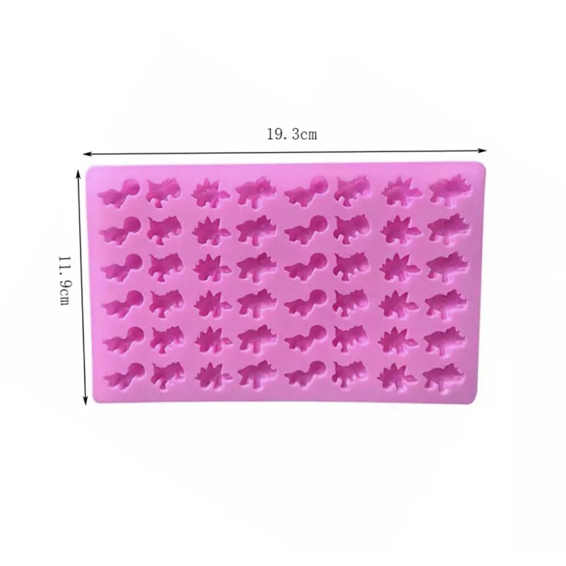 Khuôn silicon làm kẹo chip chip,thạch,socola 48 khủng long nhí