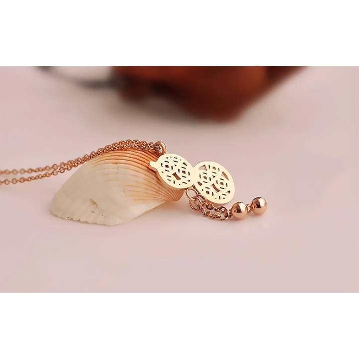 DÂY CHUYỀN TITAN CAO CẤP HỒ LÔ MÀU HỒNG TN022 siêu đẹp, bền màu, chuẩn thời trang