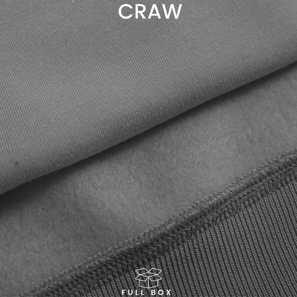 Áo Hoodie CRAW vải nỉ thu đông co dãn dày dặn mềm mịn form rộng phong cách Unisex - 0201